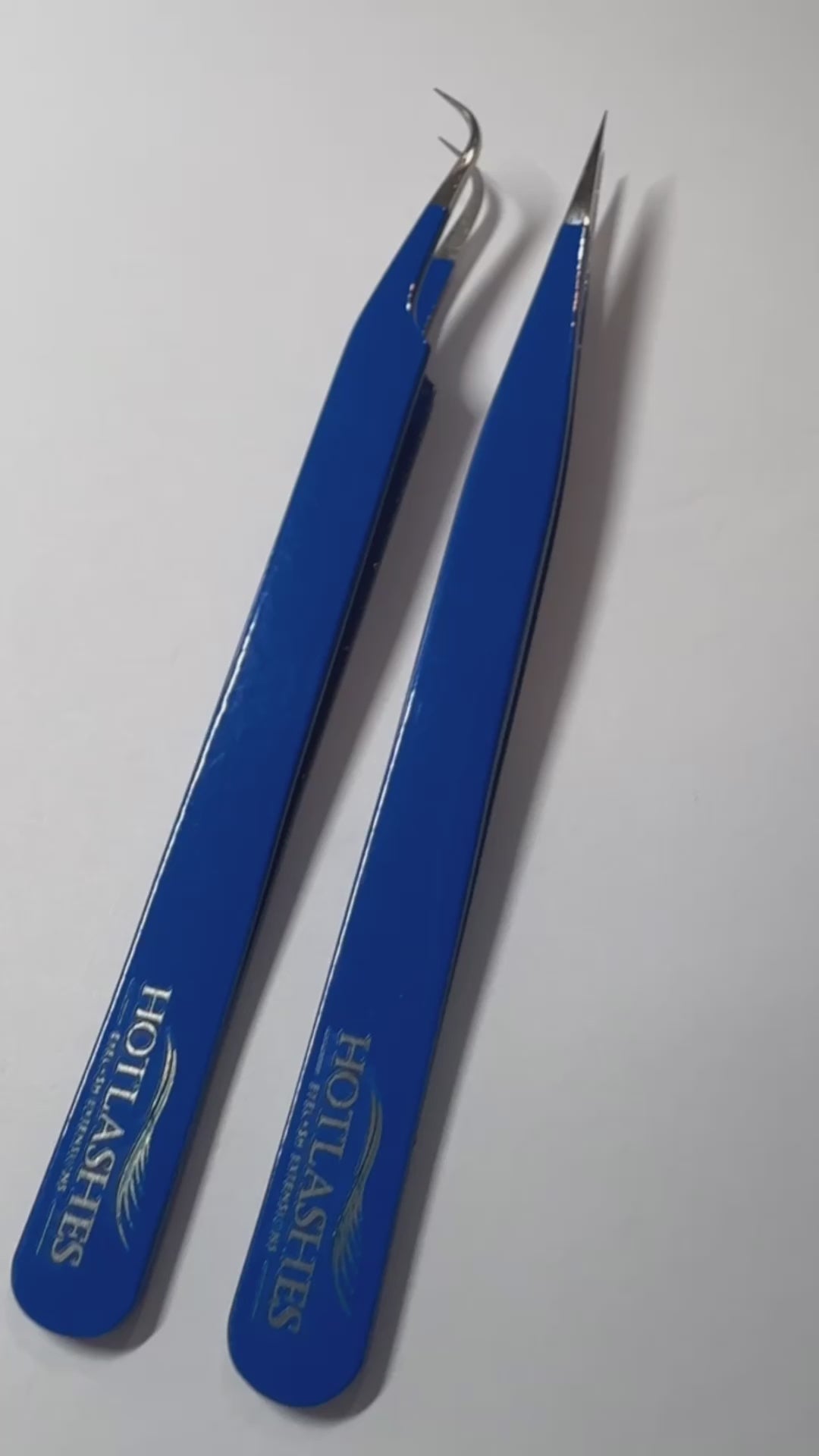 Lash Tweezers: Powder Coat Blue Set